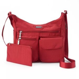 Baggallini Womens Everywhere Bagg Crossbody Bag Apple Red Water Resistant